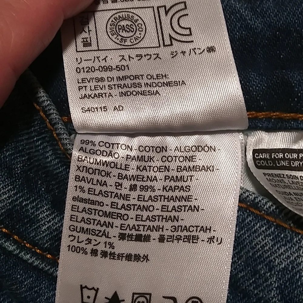 Levi's denim jeans.